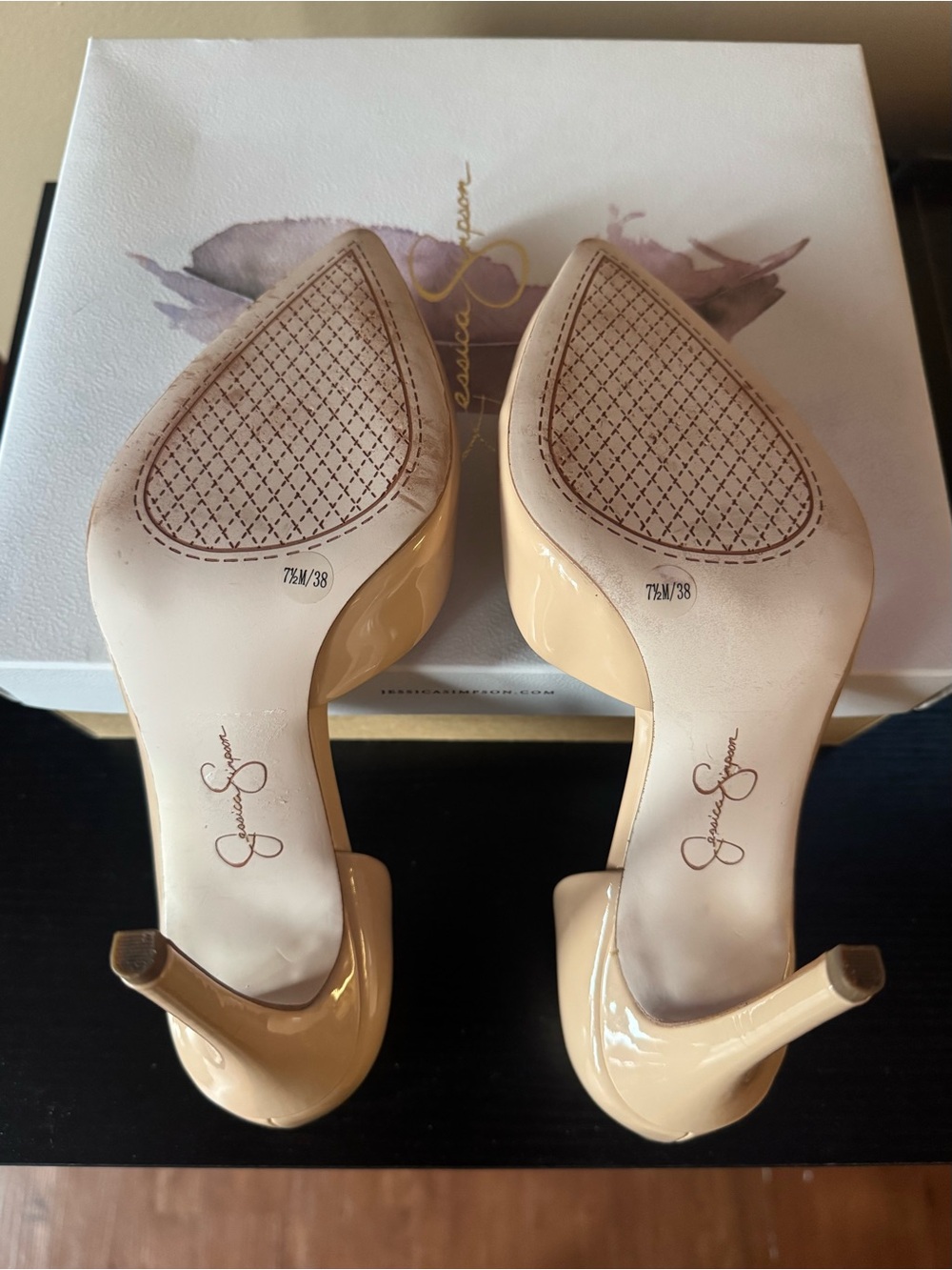 Jessica Simpson JS-Prizma Patent Heels (in color Sand Dune) - Picture 4 of 7